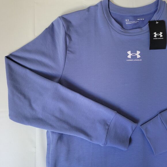 Under Armour Rival Terry Crew Sweatshirt Women’s M Purple Loose Fit NWT - Picture 9 of 10